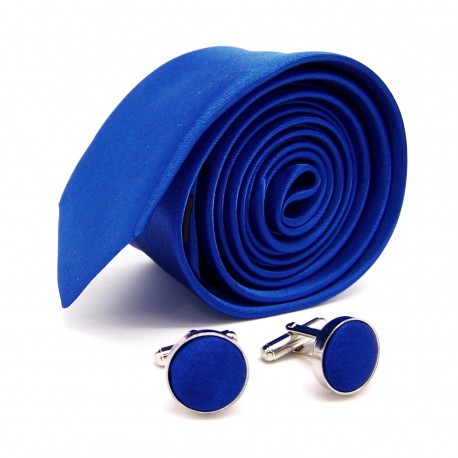 cravate slim bleu roi