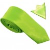 cravate slim verte et sa pochette