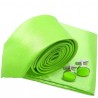 Cravate slim vert-fluo et accessoires