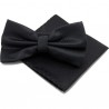 Noeud papillon et pochette, couleur noir