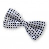 Noeud papillon blanc à pois
