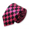 cravate slim rose et noire "carreaux"