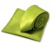 Cravate slim vert-olive et sa pochette