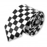 Cravate slim damier noir et blanc