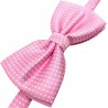 Noeud-papillon rose petits pois blancs
