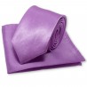 Coffret cravate slim mauve violette et sa pochette