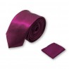 cravate slim prune et pochette costume prune