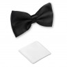 noeud papillon noir et pochette blanche