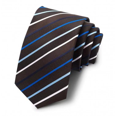 Cravate marron-chocolat et bleue
