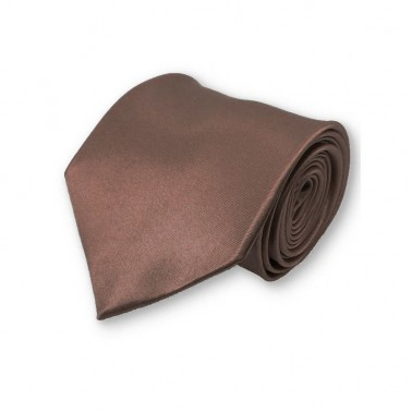 cravate unie marron, finitions main