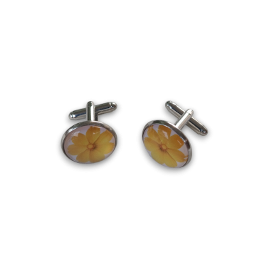 Boutons de manchette "Fleur jaune"