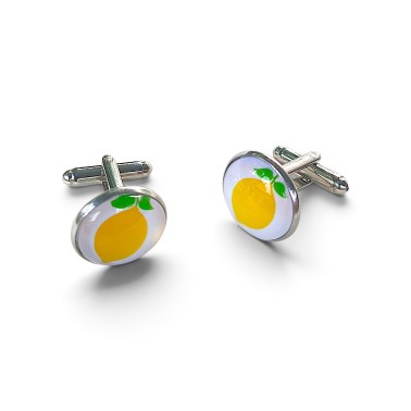 Boutons de manchette fantaisie « Fruit Citron »