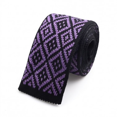 cravate tricot violette